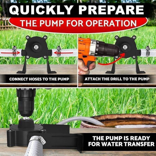 Portable Electric Drill Drive Water Transfer Pump Blue 2