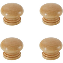 Wooden Cabinet Knobs Solid Beech Black Walnut 4 pcs 40x24mm