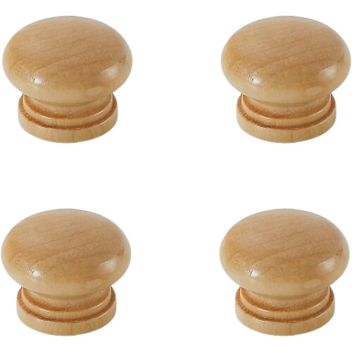 Wooden Cabinet Knobs Solid Beech Black Walnut 4 pcs 40x24mm