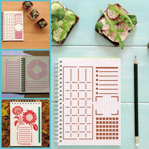 Reusable Productivity Journal Stencils Set 24 pcs 1