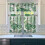 Green Tropical Leaf Kitchen Curtain Valance Set 36 inch 3