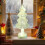 Glass Christmas Tree Green Glowing Tabletop Decoration 5
