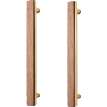 Wooden Drawer Knobs Chinese Style Solid Wood 2 pcs Walnut