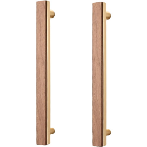 Wooden Drawer Knobs Chinese Style Solid Wood 2 pcs Walnut