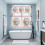 Easter Rabbit Kitchen Curtains and Valance Set Pink Blue 4