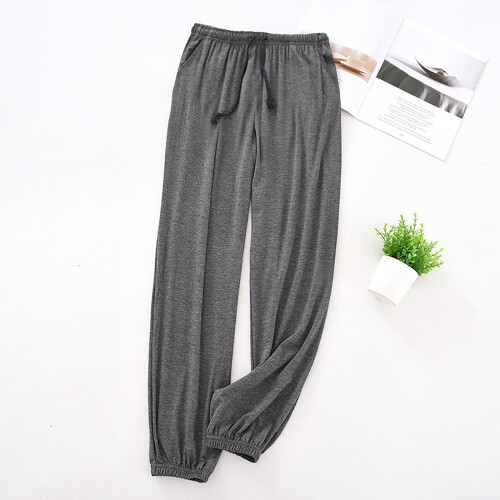 Men's Lightweight Pajama Pants Stretchy Solid Loose Fit 1