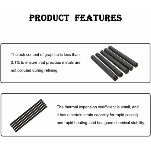 Graphite Electrode Cylinder Rod 99.9% Purity 5 pcs 1