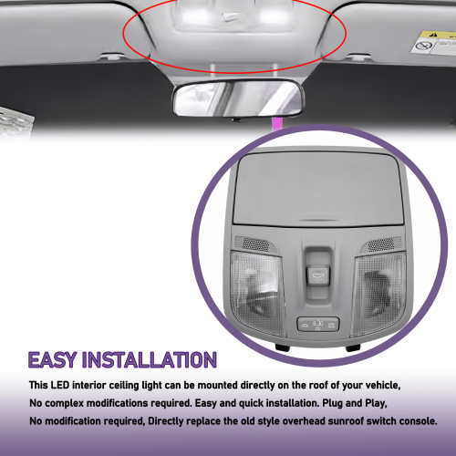 Dome Map LED Reading Light for Hyundai Elantra AD 2