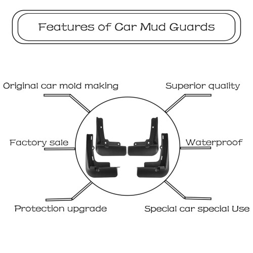 Hyundai Sonata 2018–2019 Mud Guards Front Rear 4-Piece 2