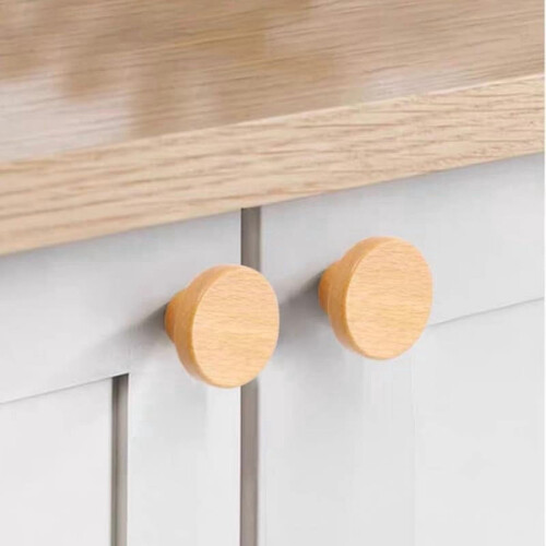 Wooden Cabinet Knobs Solid Beech Black Walnut 4 pcs 40x24mm 2