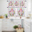 Easter Kitchen Curtains and Valances Set Pink Leaf Plaid 3