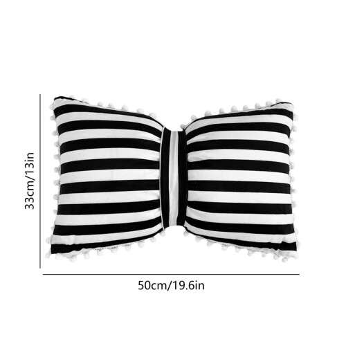 Polka Dot Bow Lumbar Pillow 19.6x13 Inches Detachable 1