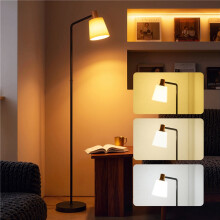 Floor Lamp with 350 Rotatable Head, Modern Standing Lamp with 3000K/4000K/6500K Colour Temperatures for Living Room Bedroom Office, Black