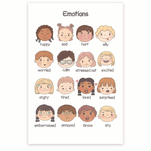 Emotions Visual Chart Poster Emotional Awareness 1pc