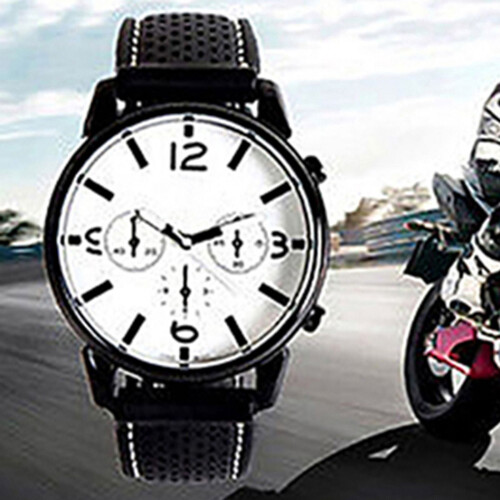 Men's Analog Quartz Watch with Numeral Dial and Red 2