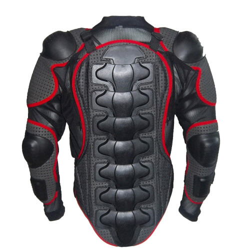 Men's Motorcycle Leather Jacket with Spine and Chest 2
