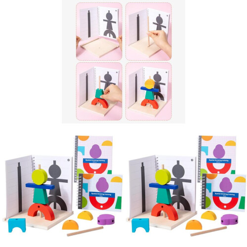 Wooden Modular Building Blocks With Mirrored 3d Projection For Kids Development Brain 1