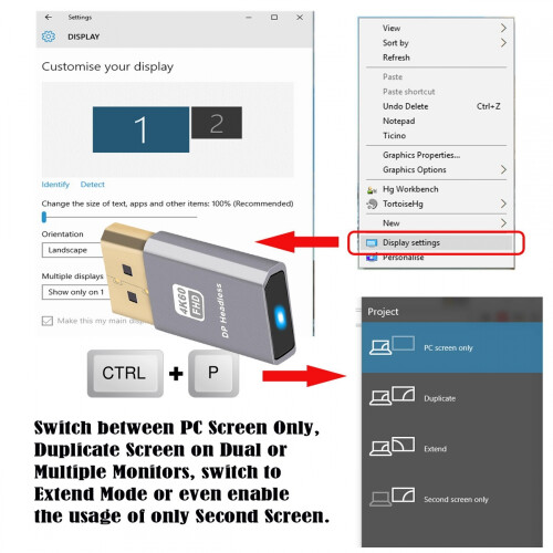 DisplayPort Active Adapter 4K@60Hz 1080p@120Hz 2