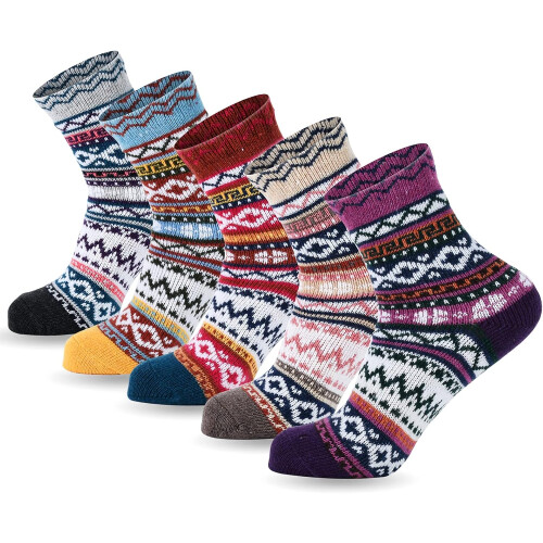 PUMIER Women's Winter Crew Socks - Thick Wool Warm Cozy