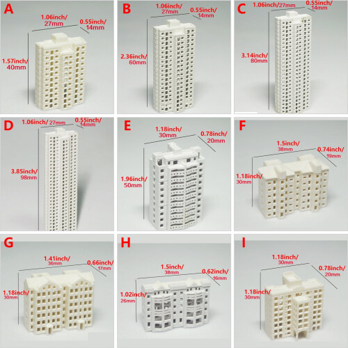 Plastic Apartment Building Model for Model Railroads 1 pc 2