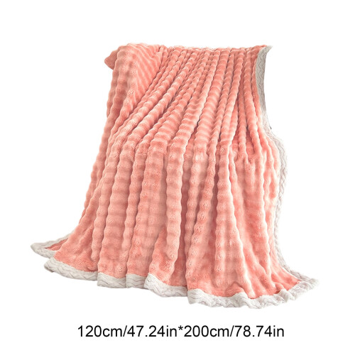 Soft Fleece Bubble Blanket Double-Sided Pink 1pc 2