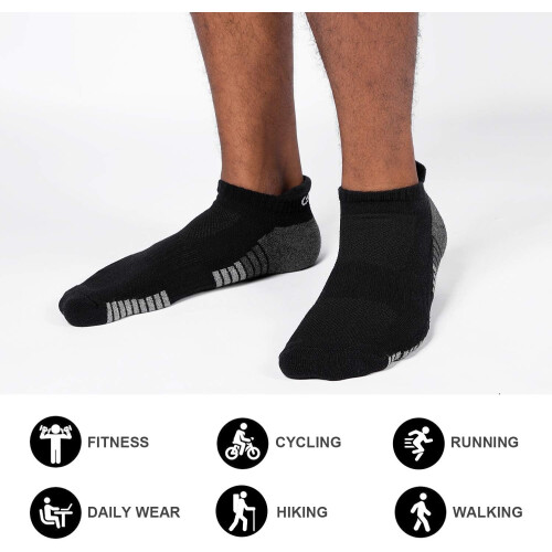 Athletic Running Ankle Socks Low Cut Cushioned 6 Pairs 1