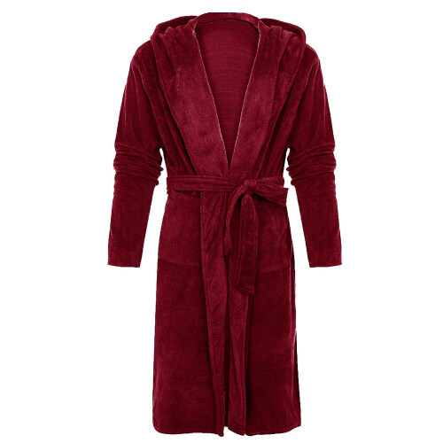 Women's Hooded Terry Cloth Bathrobe Lightweight Soft Plush 1