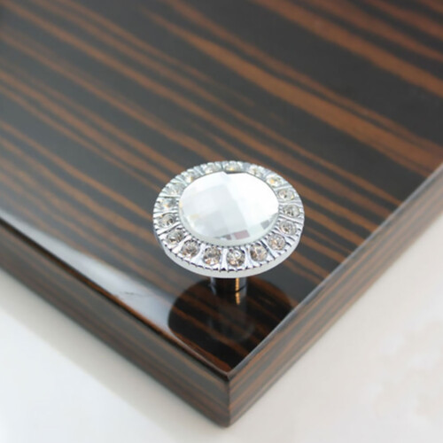 Crystal Drawer Handles White Modern Knob 2 pcs 1