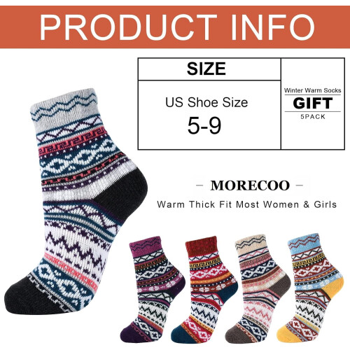 PUMIER Women's Winter Crew Socks - Thick Wool Warm Cozy 1