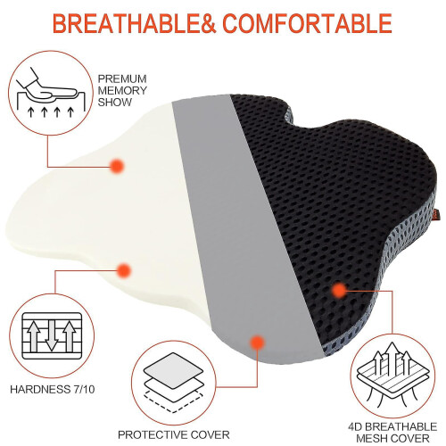 Memory Foam Wedge Cushion Ergonomic for Car Office Bed 2