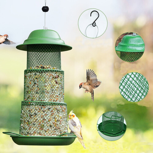 Feledorashia Hanging Bird Feeder Foldable Outdoor for