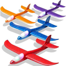LED Light Foam Airplane Toy 17.5 inch Flight Glider