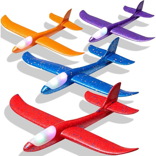 LED Light Foam Airplane Toy 17.5 inch Flight Glider