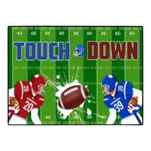Sports Area Rug Retro Football Rugby Design Non-Slip Carpet
