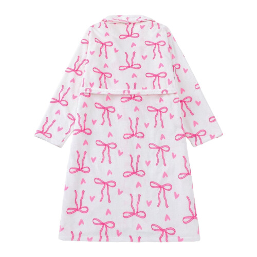 Soft Flannel Winter Bathrobe Fleece Print Pattern 1