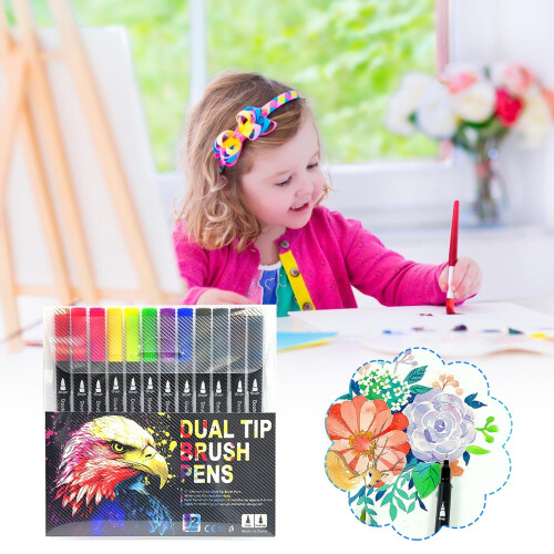 24-Color Dual-Tip Highlighter Pen Ergonomic Grip 2