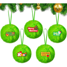 Ornements de Noël en fausse fourrure vert citron, 6 cm (2,36 pouces)