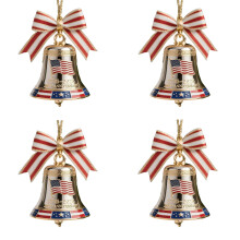 USA 250th Anniversary Bell Ornament Set 4 Pieces Silver