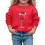 Kids Santa Pullover Red Tall Glass Print Round Neck Long 1