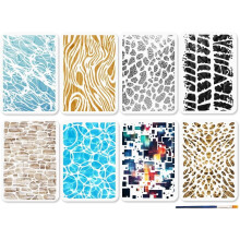Texture Stencils 8 Styles 11.7 x 8.3 Inch for Marble