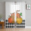 Leopard Pumpkin Sheer Curtains Black White Plaid Voile 3