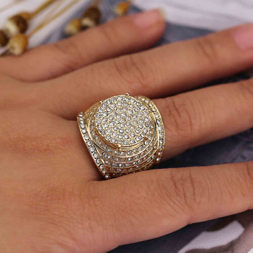 Men's Alloy Diamond Ring Oversized 1 Piece