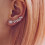 CZ Leaf Vine Ear Crawler for Women Rose Gold Copper Base 3