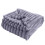 Fuzzy Ribbed Throw Blanket Purple 78.7 x 59 in 1
