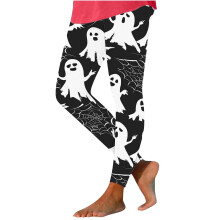 High Waisted Halloween Leggings Pumpkin Print Stretch Yoga