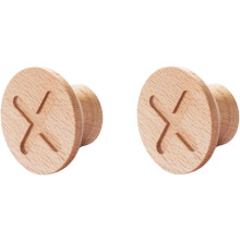 Wooden Cabinet Handles Round Beech 2 pcs