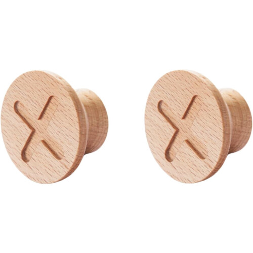 Wooden Cabinet Handles Round Beech 2 pcs