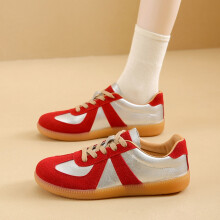 Suede Loafers Casual Flat Shoes Red Size 41