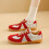 Suede Loafers Casual Flat Shoes Red Size 41 1