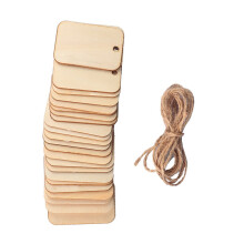 Wooden Hanging Tags Beige Synthetic 50 pcs